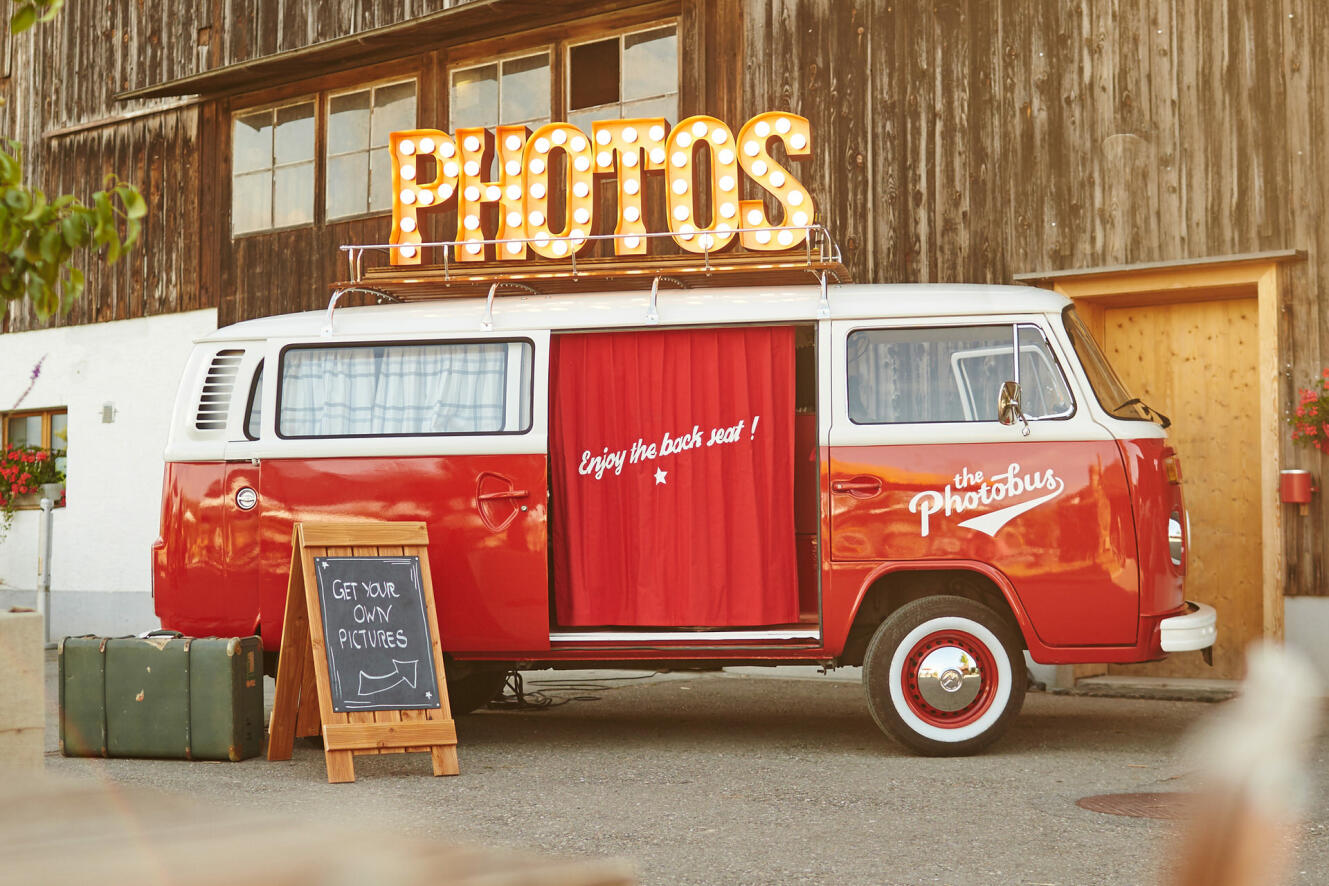 Photobus für coole Erinnerungen und Unterhaltung der Gäste