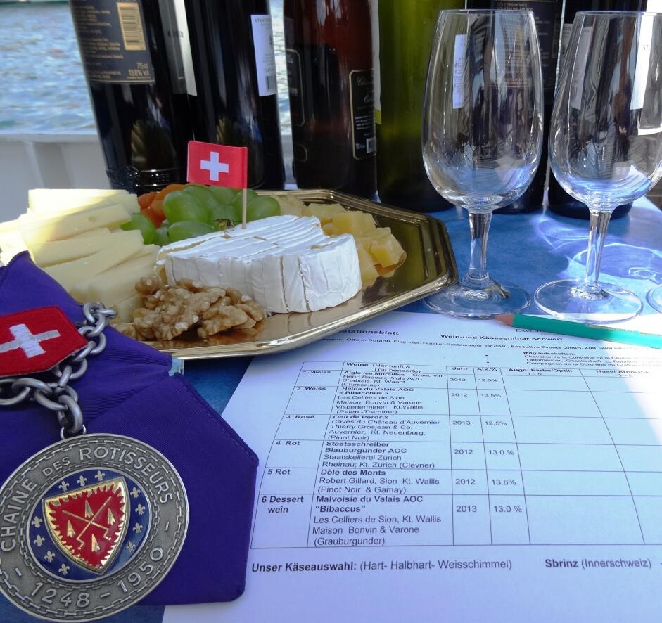 Schifffahrt mit Weinseminar und Käse - Weindegustationsblatt